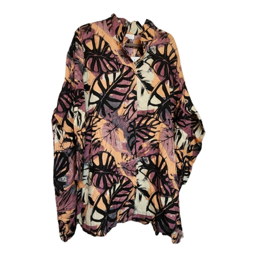 NOEN tropical button down Size 26 NWT TUNIC